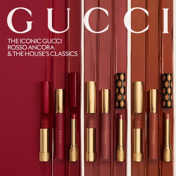 Gucci Beauty 3 Piece Rosso Ancora Lipstick Gift Set $147 - Picture 3 of 10